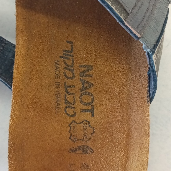 NAOT Kimberly Slide On Silver metallic Leather Sandals Size 42/11-11.5 - Picture 5 of 8